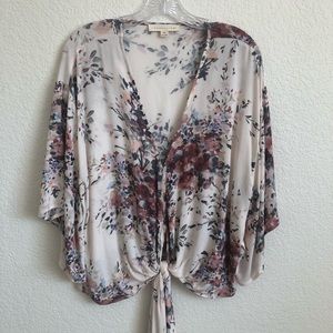 Lovestitch oversized tie front blouse
